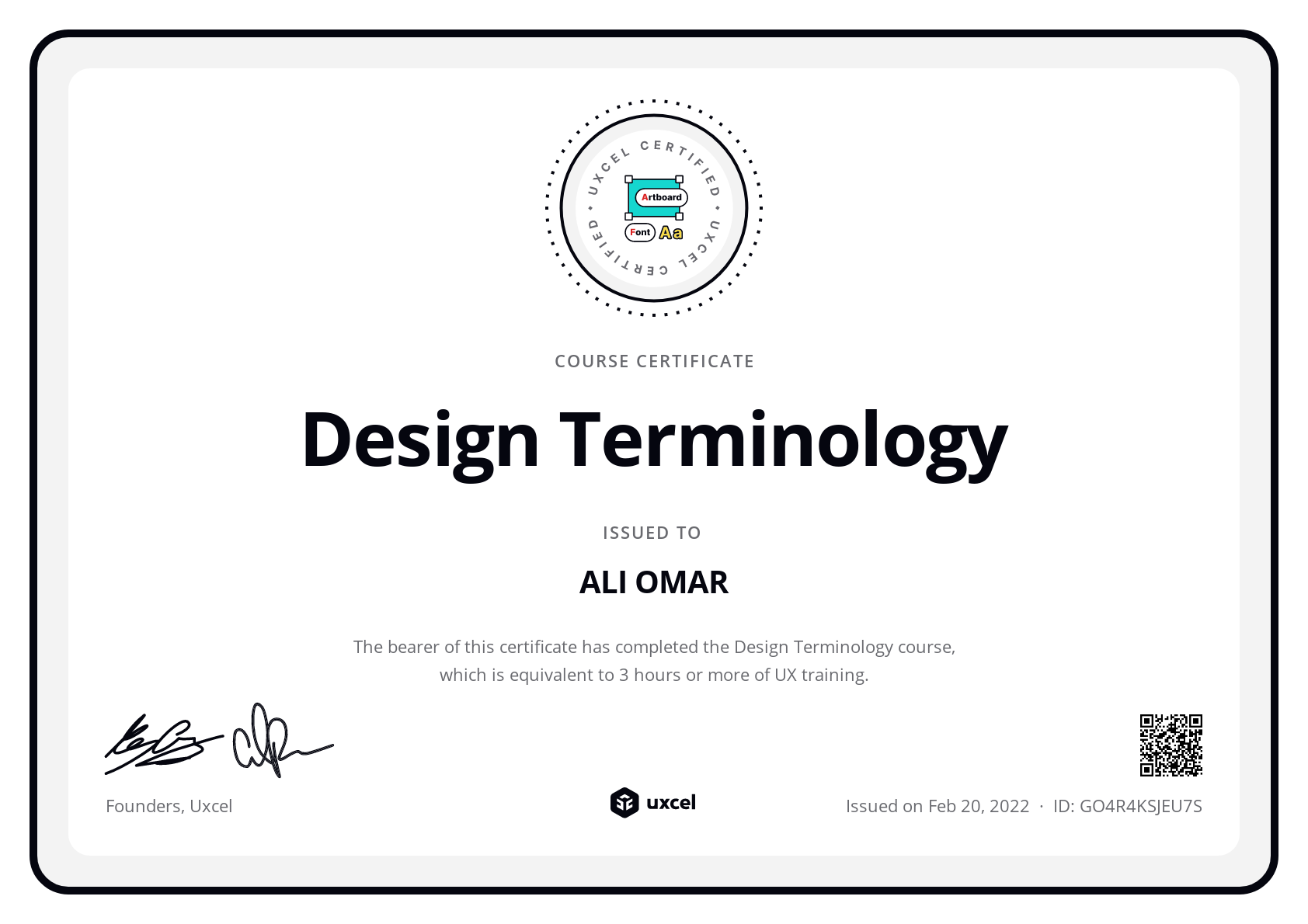 ALI OMAR ELSAYED's certificate